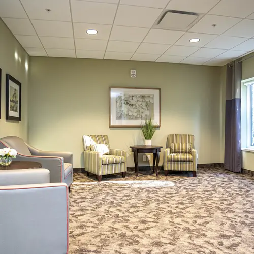 Lounge with sofas at Chartwell Erinview / Salon avec canapés à Chartwell Erinview
