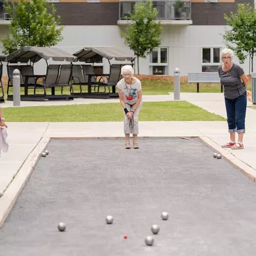 Senior residents playing Bocce