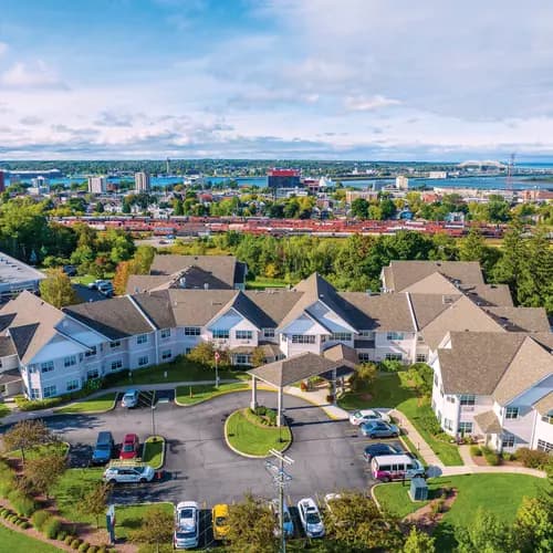 breathtaking aerial view of chartwell collegiate heights retirement residence