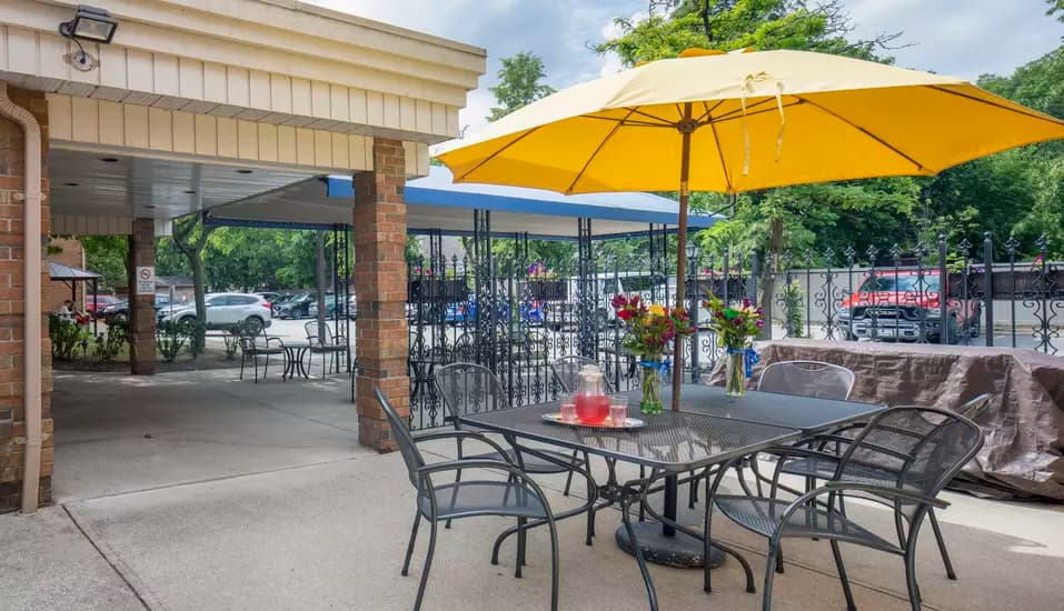 The beautiful Terrace of Chartwell Lansing Retirement Residence