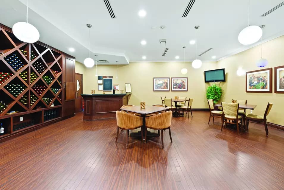 Wine cellar and pub at Chartwell Hollandview Trail Retirement Residence.