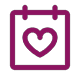 Vector icon of calendar with heart / Icône vectorielle représentant un calendrier avec un cœur