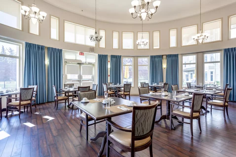 elegant dining room at chartwell colonel belcher retirement residence