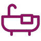 Vector icon of a bath tub / Icône vectorielle représentant une baignoire