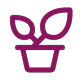 Vector icon of pot of plant / Icône vectorielle représentant un pot de plante