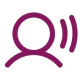 Vector icon of speaking person / Icône vectorielle représentant une personne en train de parler