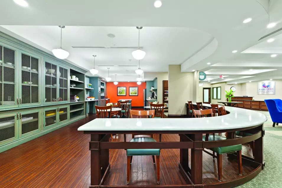 Open concept bistro at Chartwell Hollandview Trail Retirement Residence.