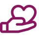 Vector icon of heart shape on a hand / Icône vectorielle en forme de cœur sur une main
