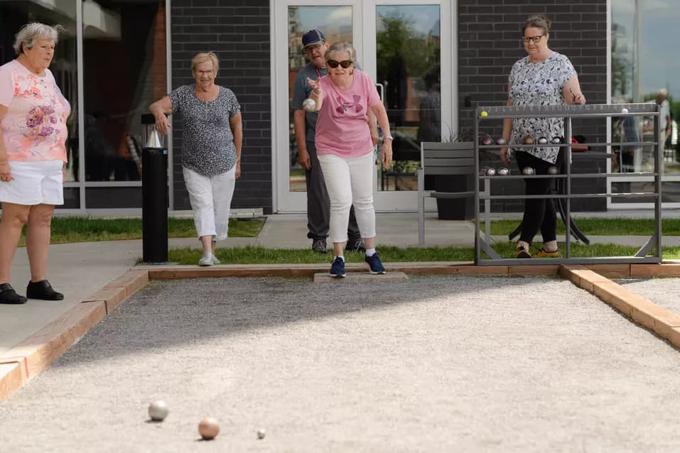 Chartwell senior residents enjoying the game of Bocce