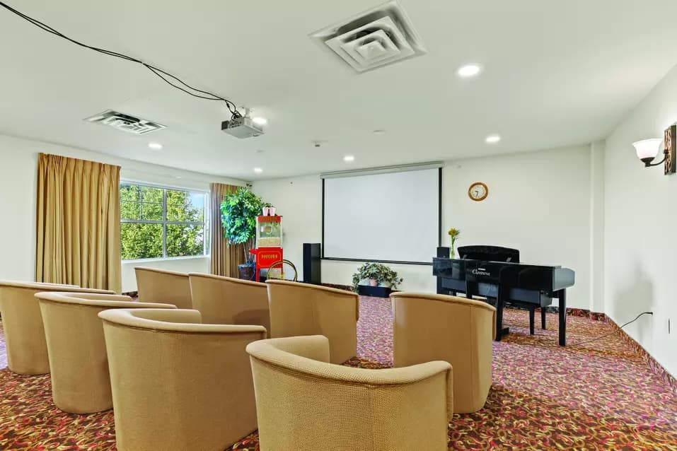 movie theatre at chartwell collegiate heights retirement residence